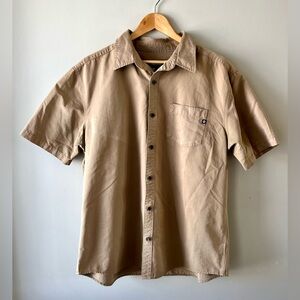 Marmot Men's Beige Collared Button-Up Shirt Size XL Short Sleeve Gorpcore